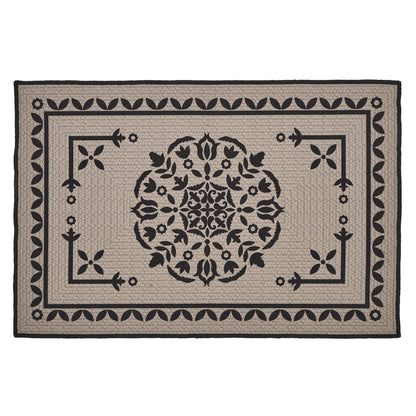 Custom House Black Tan Jacquard Polyester Bathmat 20x30 SpadezStore