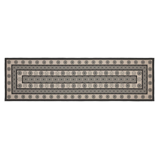 Custom House Black Tan Jacquard Indoor/Outdoor Rug/Runner Rect 22x78 SpadezStore