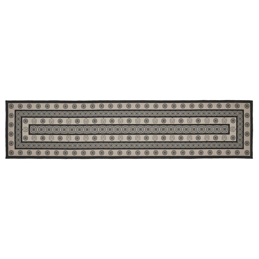 Custom House Black Tan Jacquard Indoor/Outdoor Rug/Runner Rect 22x96 SpadezStore