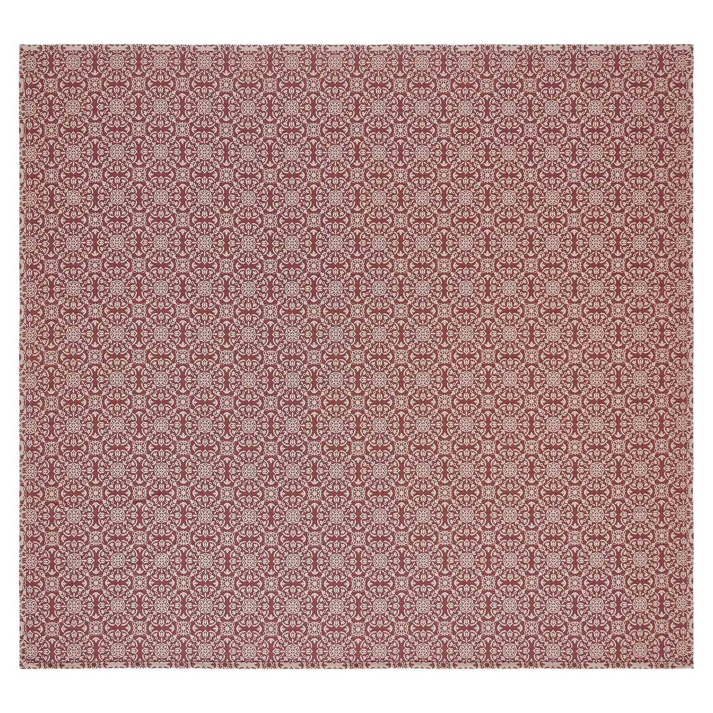 Custom House Burgundy Tan Jacquard King Coverlet 106Wx97L SpadezStore