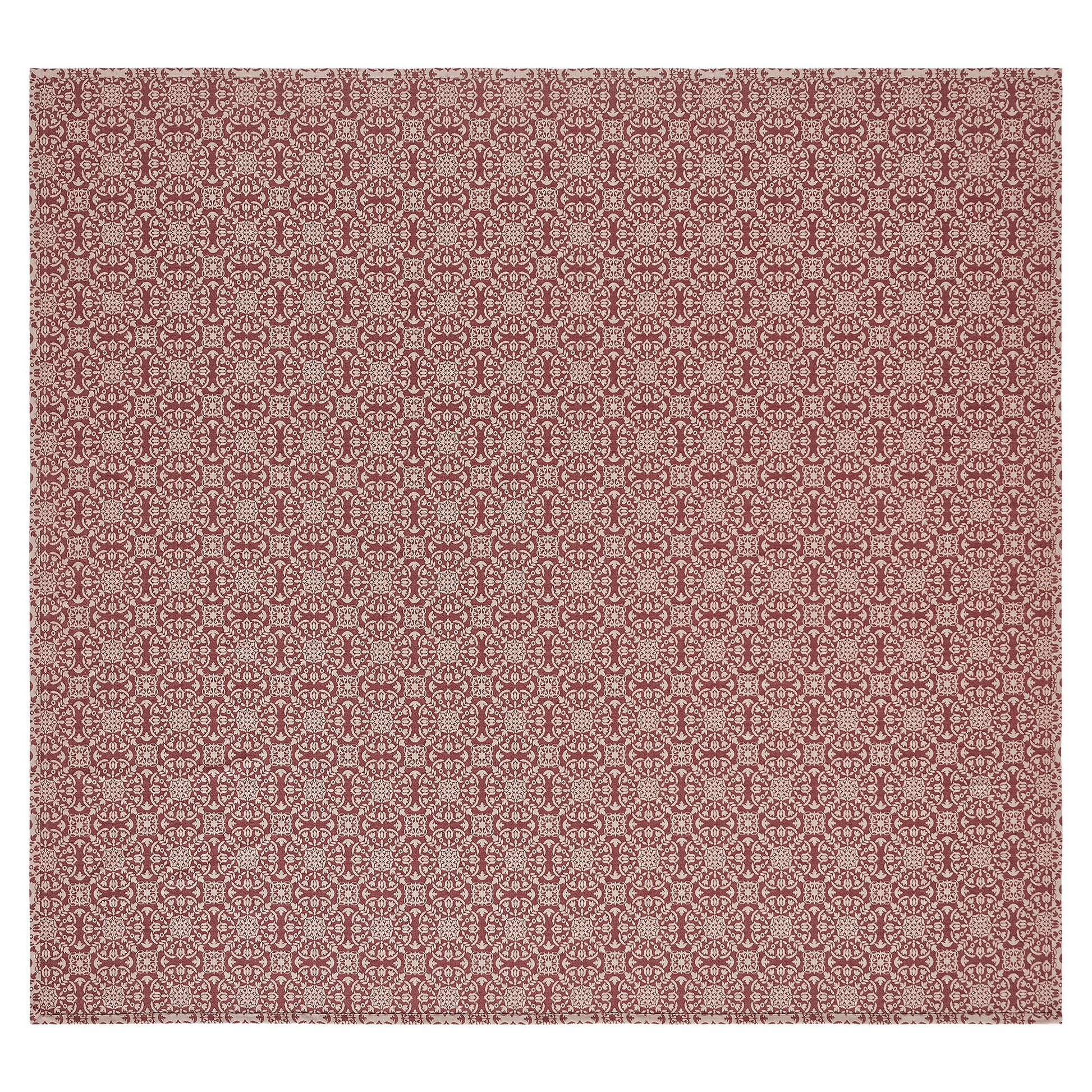 Custom House Burgundy Tan Jacquard King Coverlet 106Wx97L SpadezStore