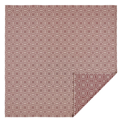 Custom House Burgundy Tan Jacquard Queen Coverlet 94Wx94L