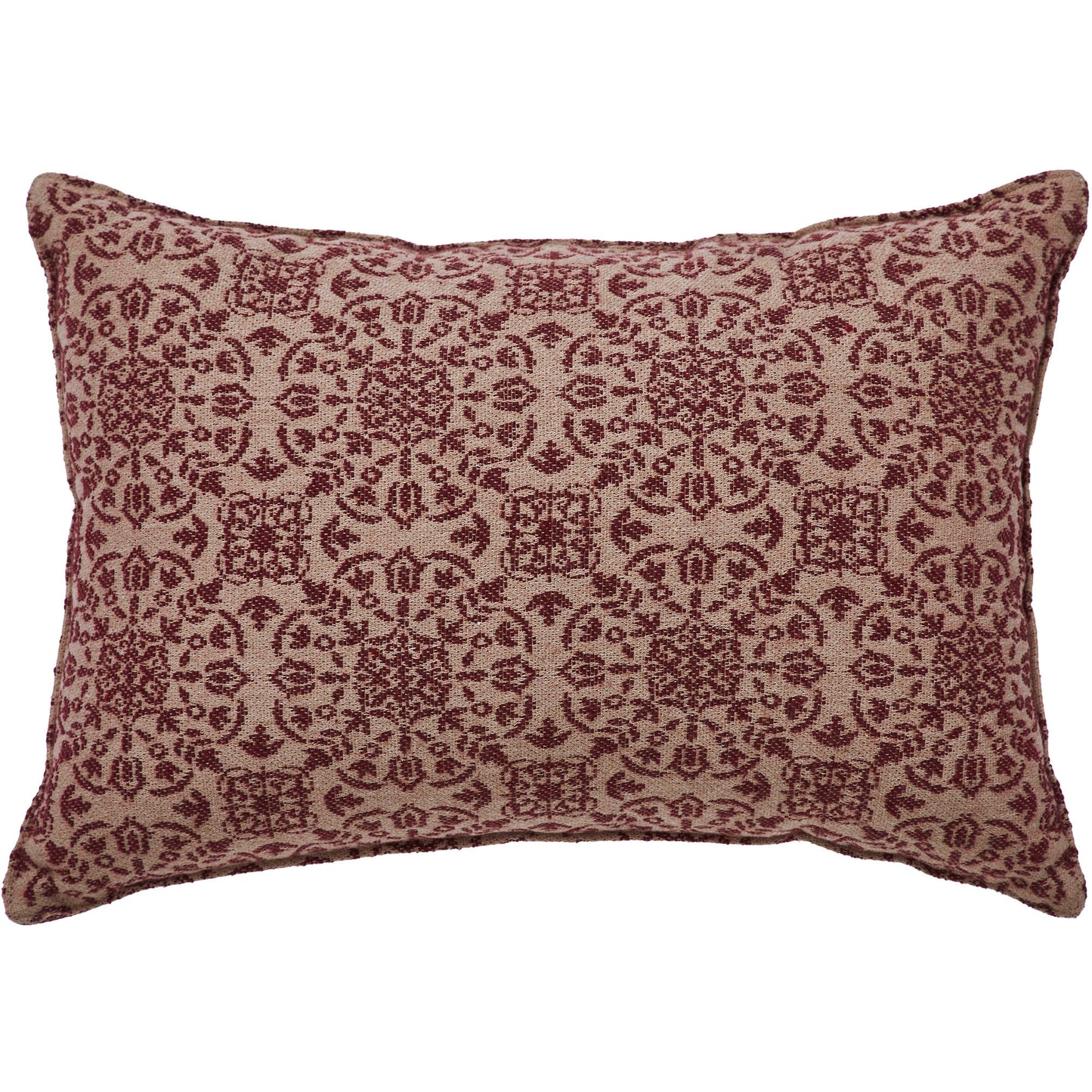 Custom House Burgundy Tan Jacquard Faith Pillow 9.5x14 SpadezStore