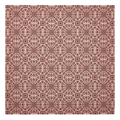 Custom House Burgundy Tan Jacquard Table Topper 42x42