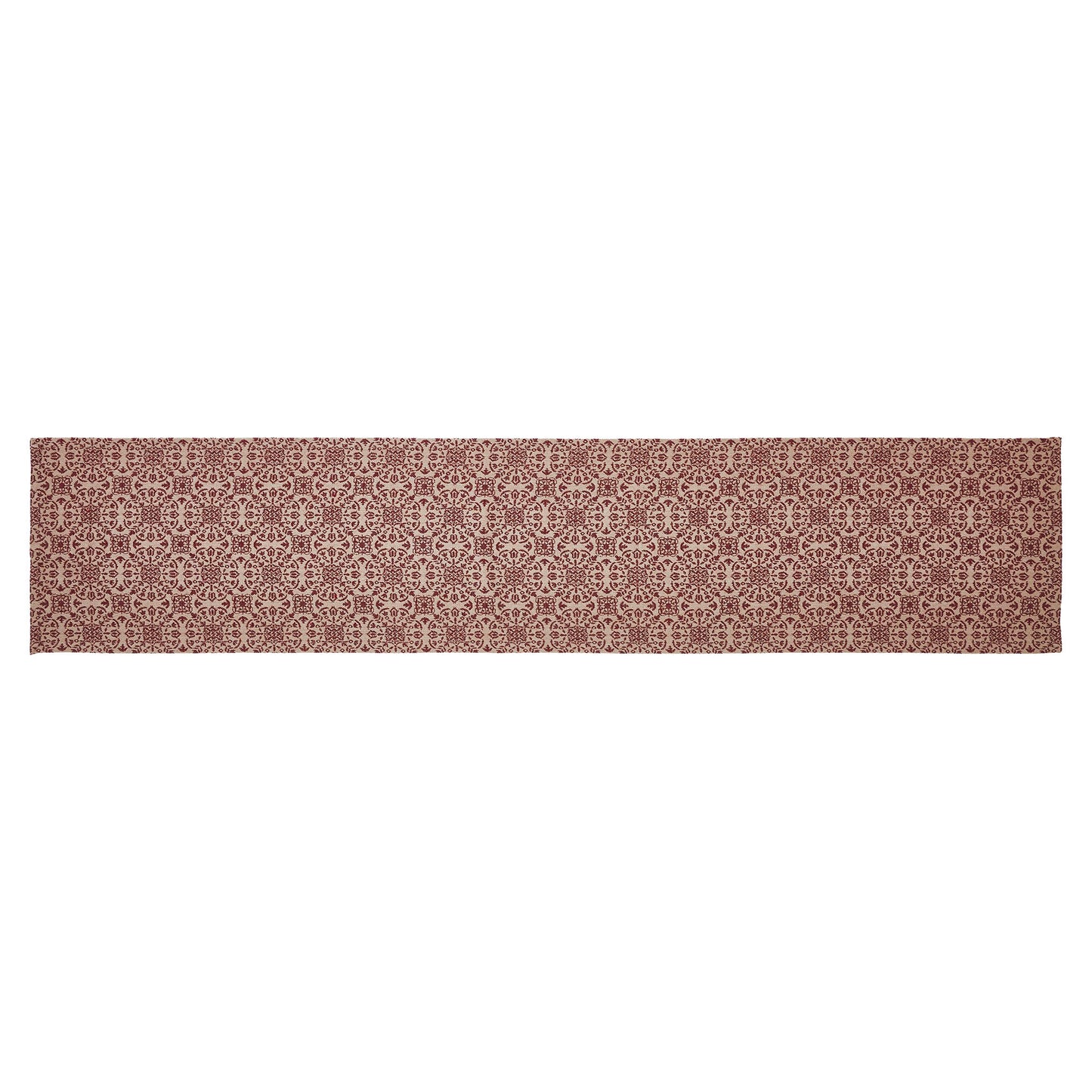 Custom House Burgundy Tan Jacquard Runner 12x60