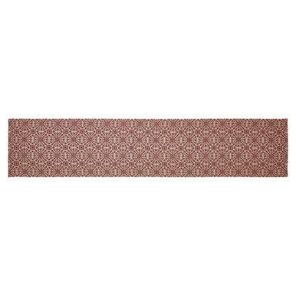 Custom House Burgundy Tan Jacquard Runner 12x60