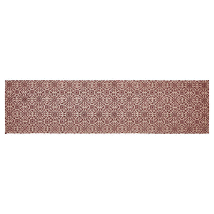 Custom House Burgundy Tan Jacquard Runner 12x48