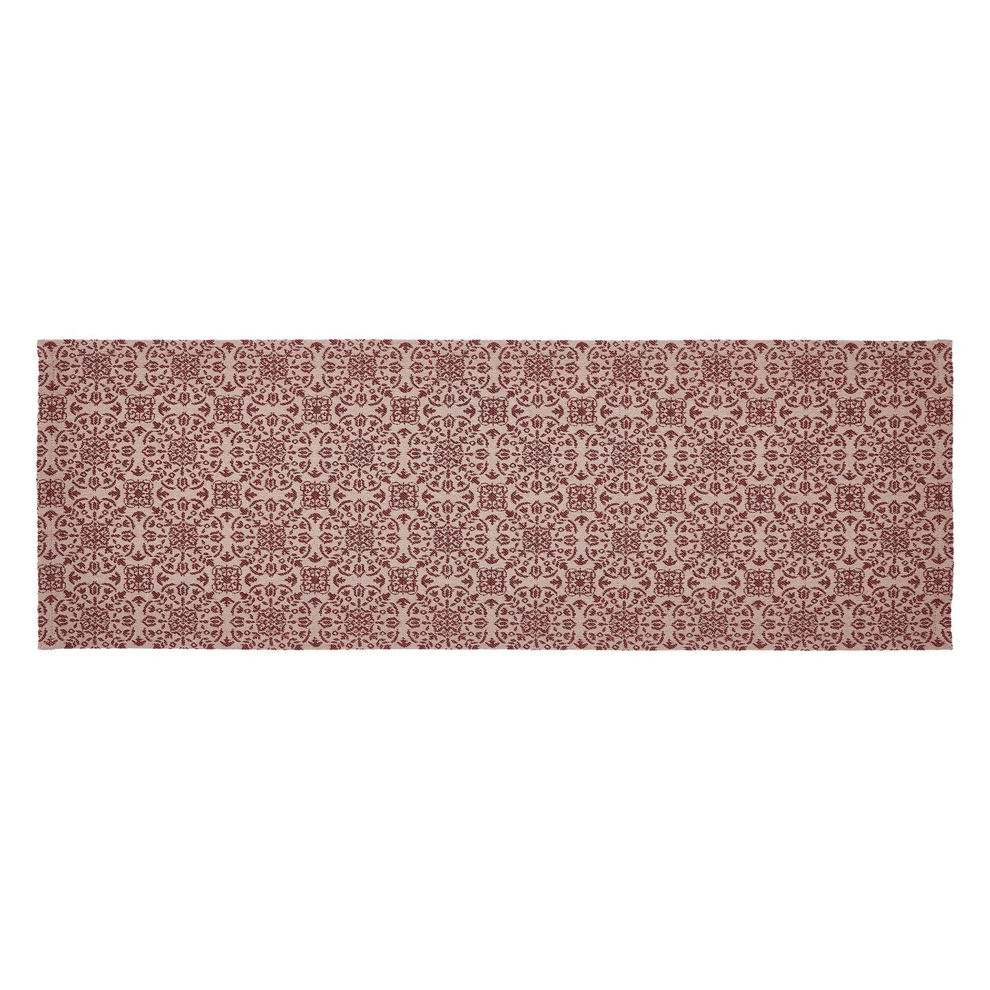 Custom House Burgundy Tan Jacquard Runner 12x36