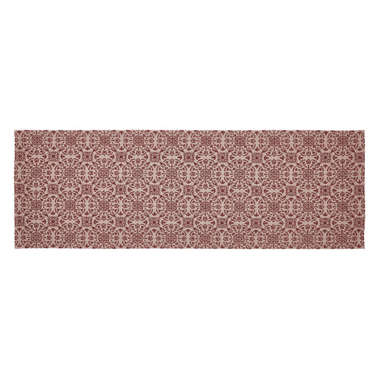 Custom House Burgundy Tan Jacquard Runner 12x36