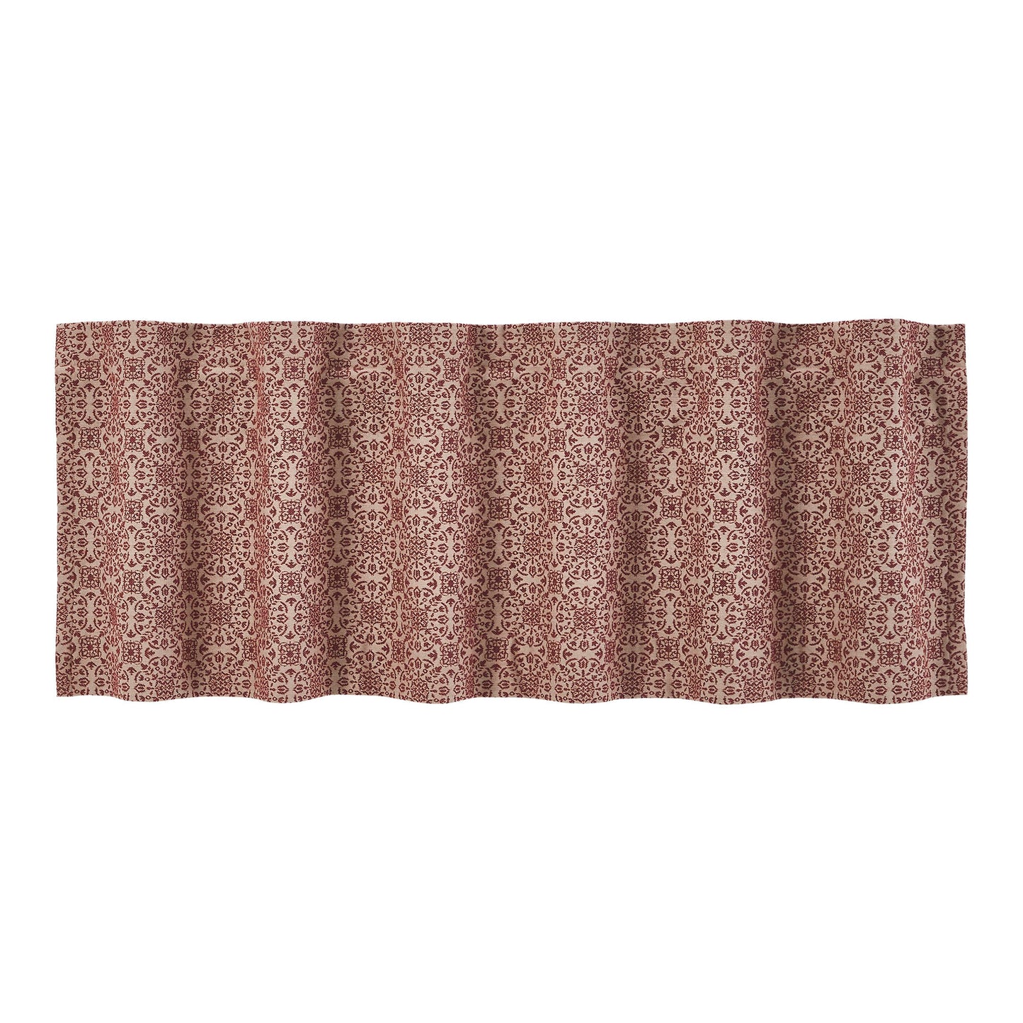 Custom House Burgundy Tan Jacquard Valance 18x60 SpadezStore