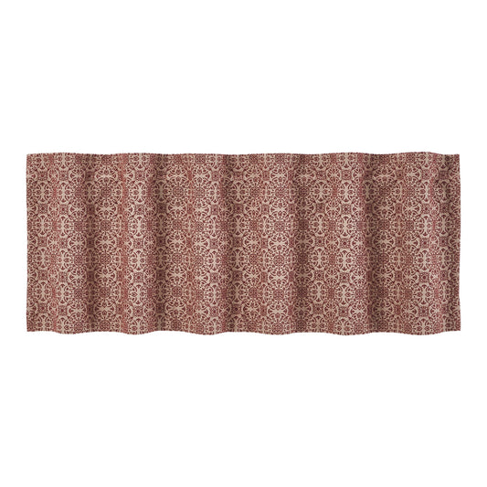 Custom House Burgundy Tan Jacquard Valance 18x60 SpadezStore