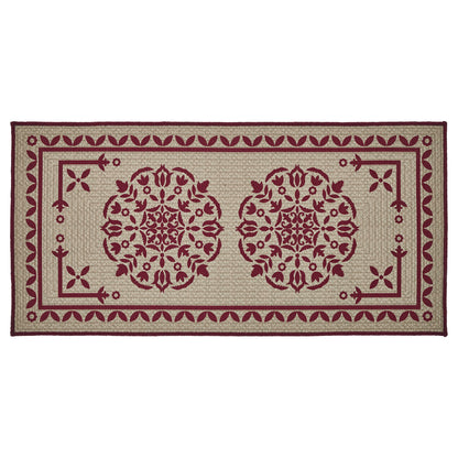 Custom House Burgundy Tan Jacquard Polyester Bathmat 17x36