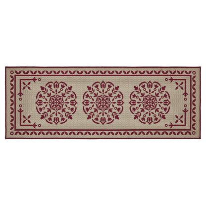 Custom House Burgundy Tan Jacquard Polyester Bathmat 17x48