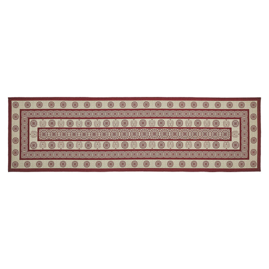 Custom House Burgundy Tan Jacquard Indoor/Outdoor Rug/Runner Rect 22x78 SpadezStore