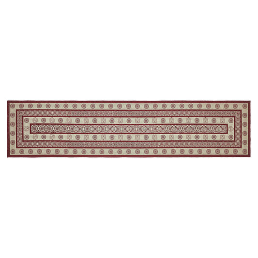 Custom House Burgundy Tan Jacquard Indoor/Outdoor Rug/Runner Rect 22x96 SpadezStore