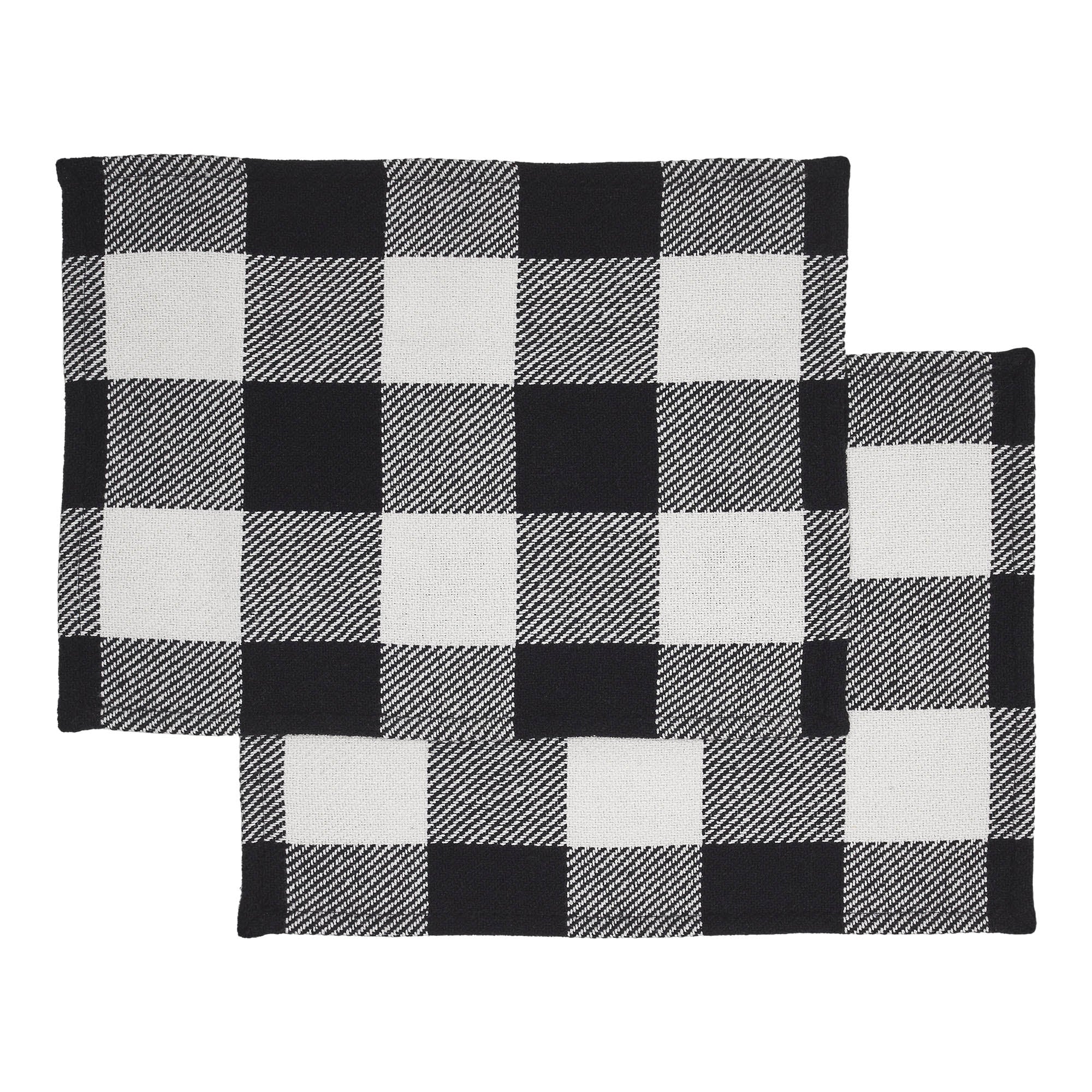 Annie Buffalo Check Black Placemat Set of 2 13x19 SpadezStore