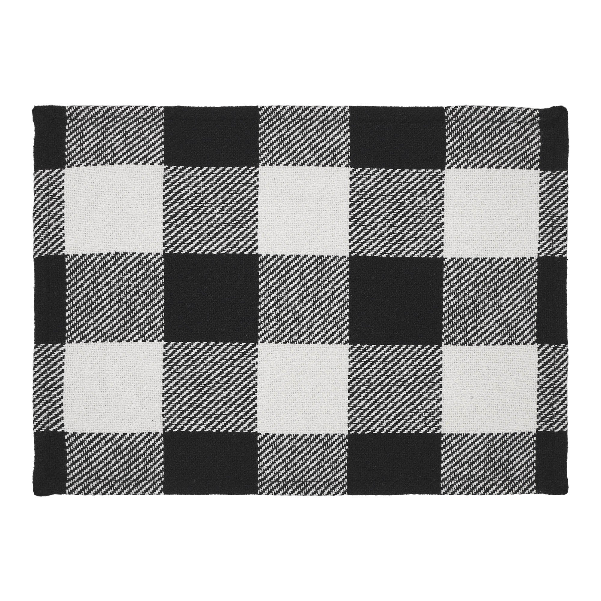 Annie Buffalo Check Black Placemat Set of 2 13x19 SpadezStore