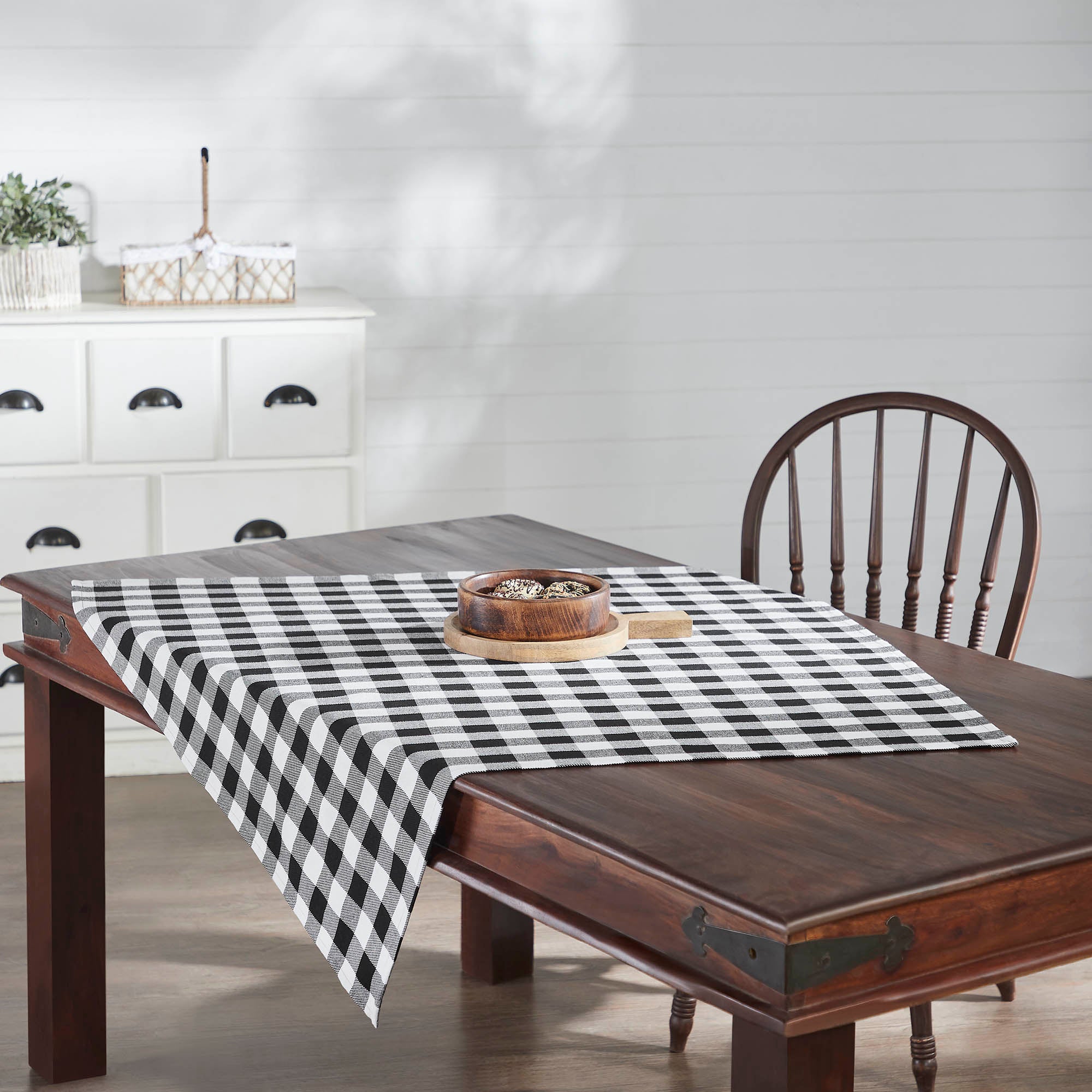 Annie Buffalo Check Black Table Topper 40x40 SpadezStore