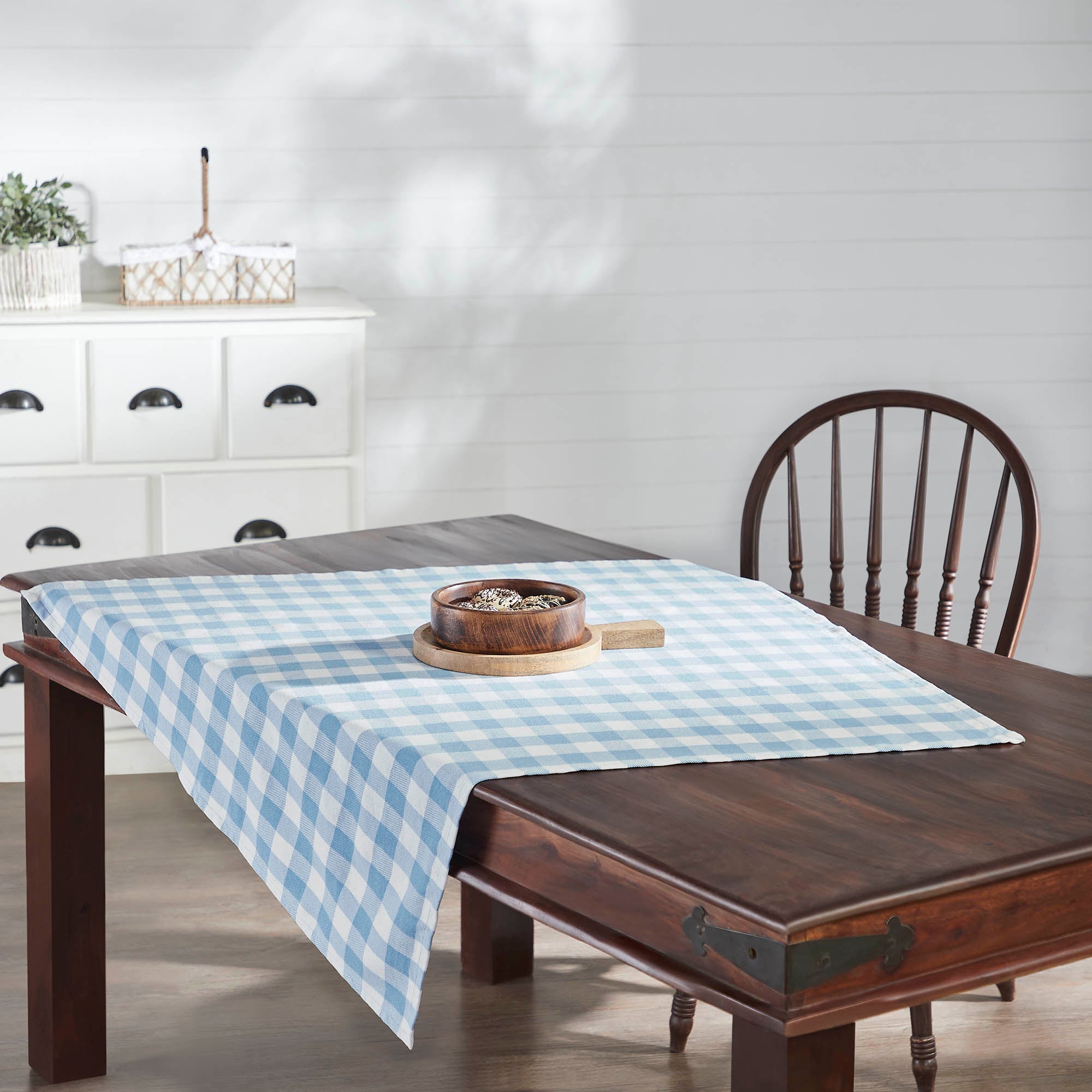 Annie Buffalo Check Blue Table Topper 40x40 SpadezStore