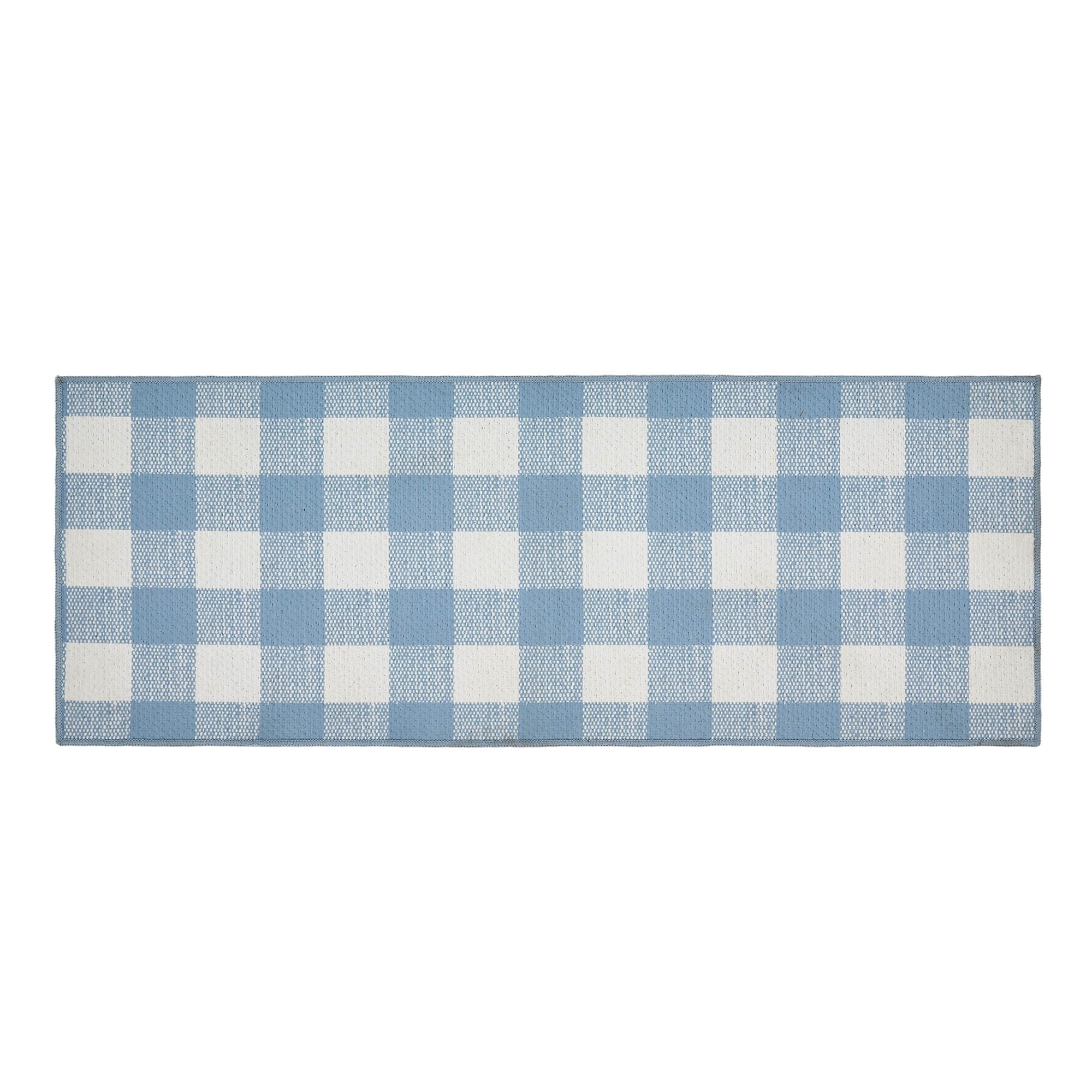 Annie Buffalo Check Blue Indoor/Outdoor Rug Rect 17x48 SpadezStore