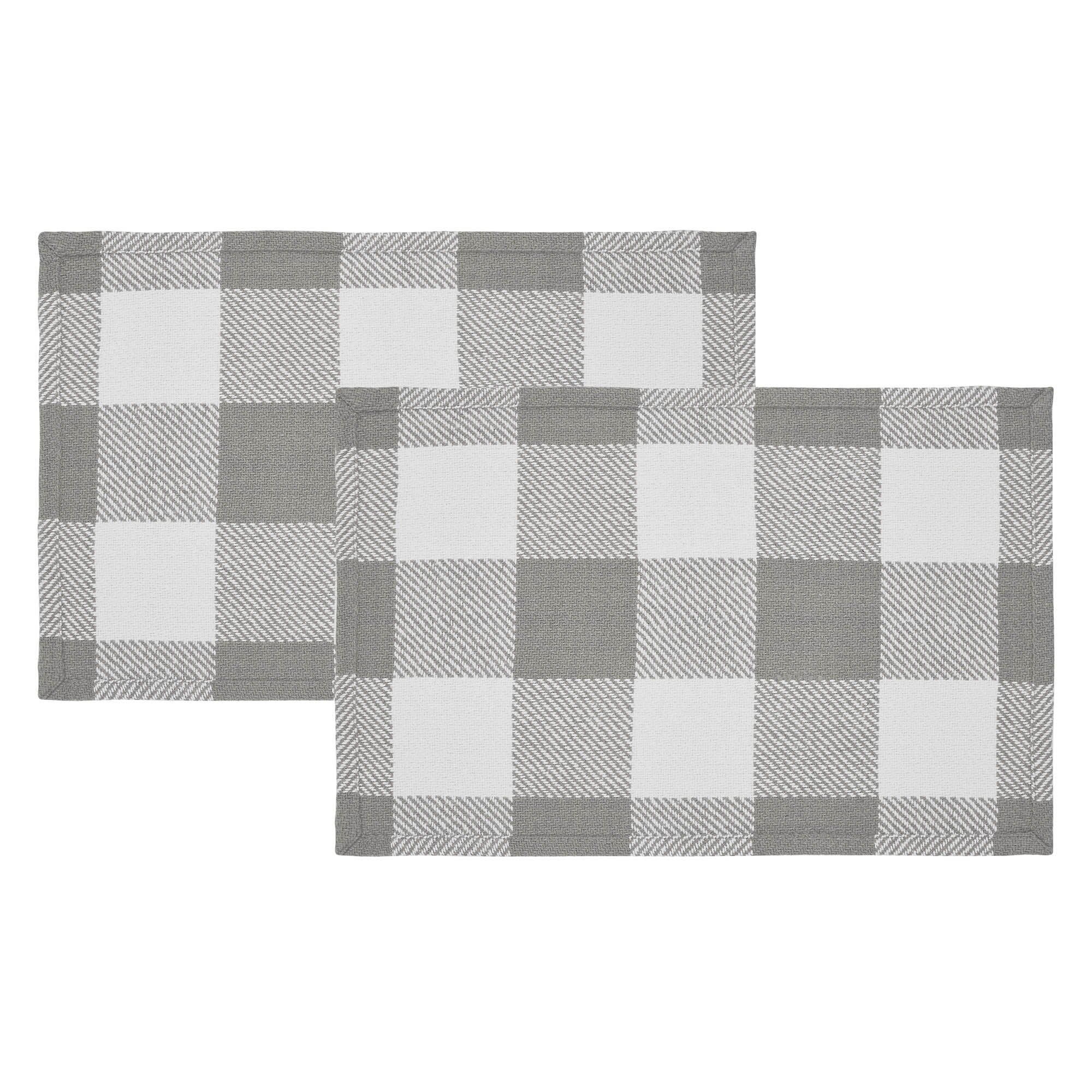 Annie Buffalo Check Grey Placemat Set of 2 13x19 SpadezStore