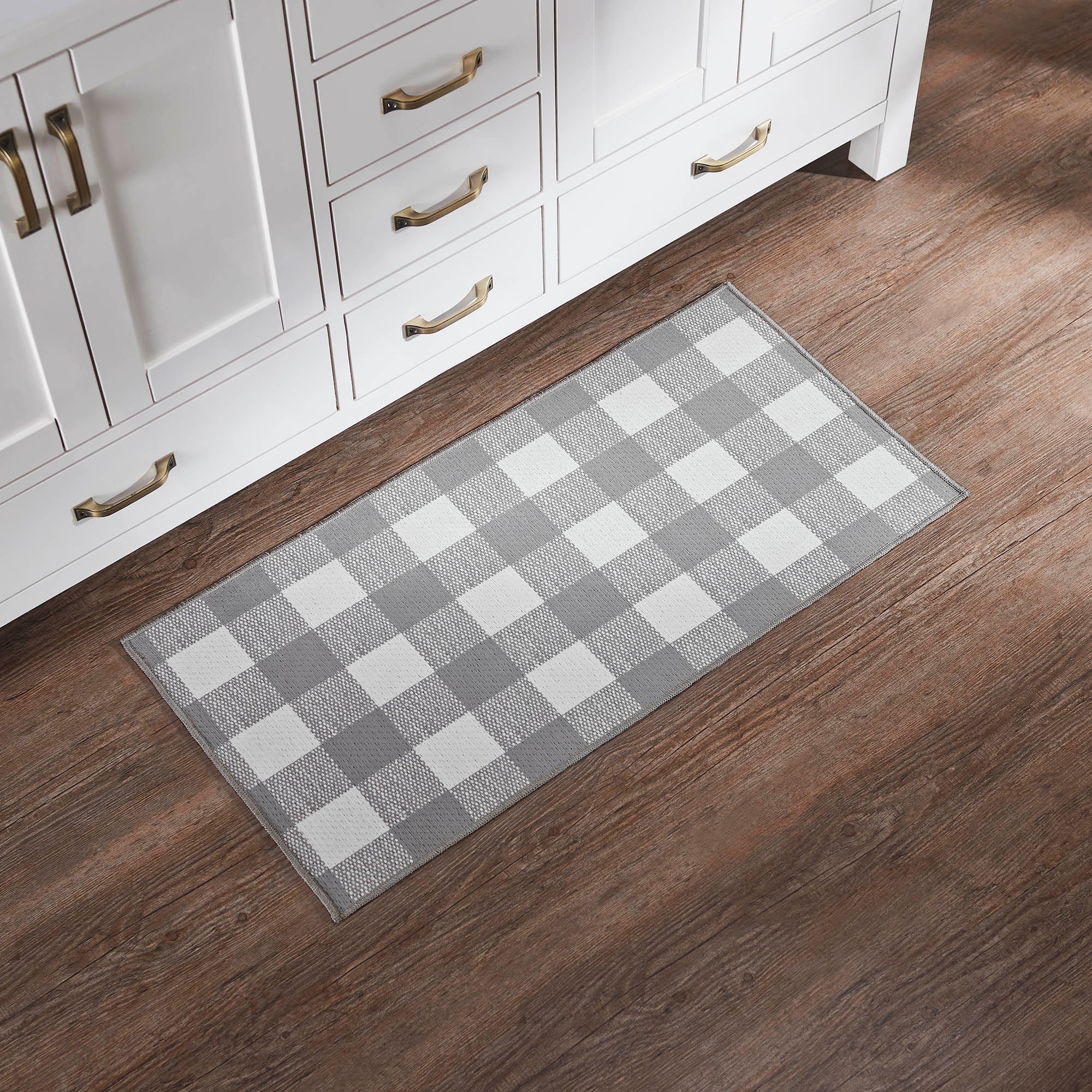 Annie Buffalo Check Grey Indoor/Outdoor Rug Rect 17x36 SpadezStore