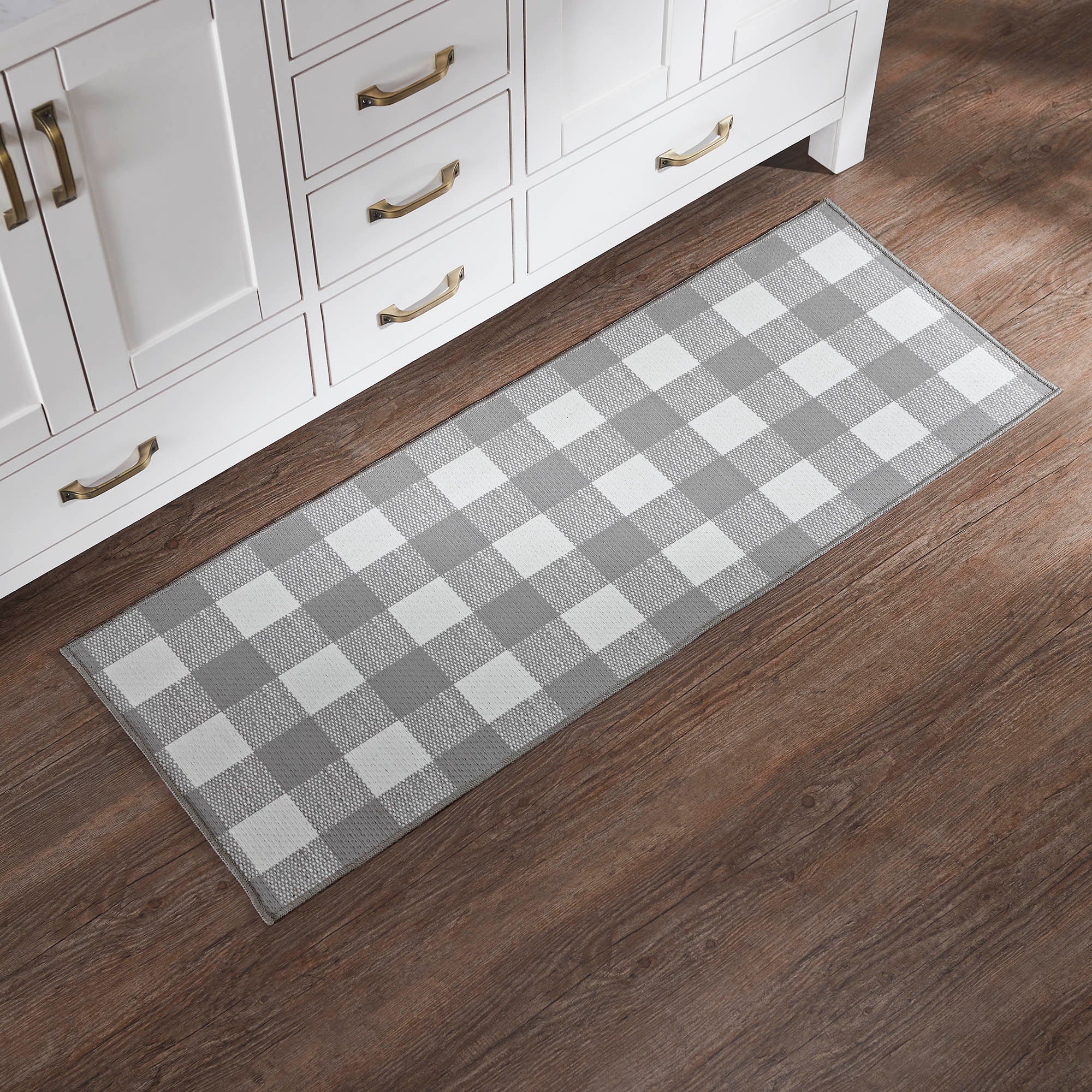 Annie Buffalo Check Grey Indoor/Outdoor Rug Rect 17x48 SpadezStore