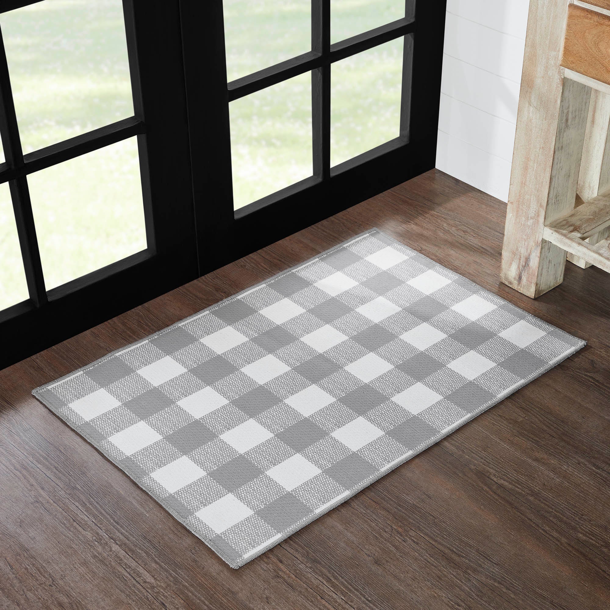 Annie Buffalo Check Grey Indoor/Outdoor Rug Rect 24x36 SpadezStore