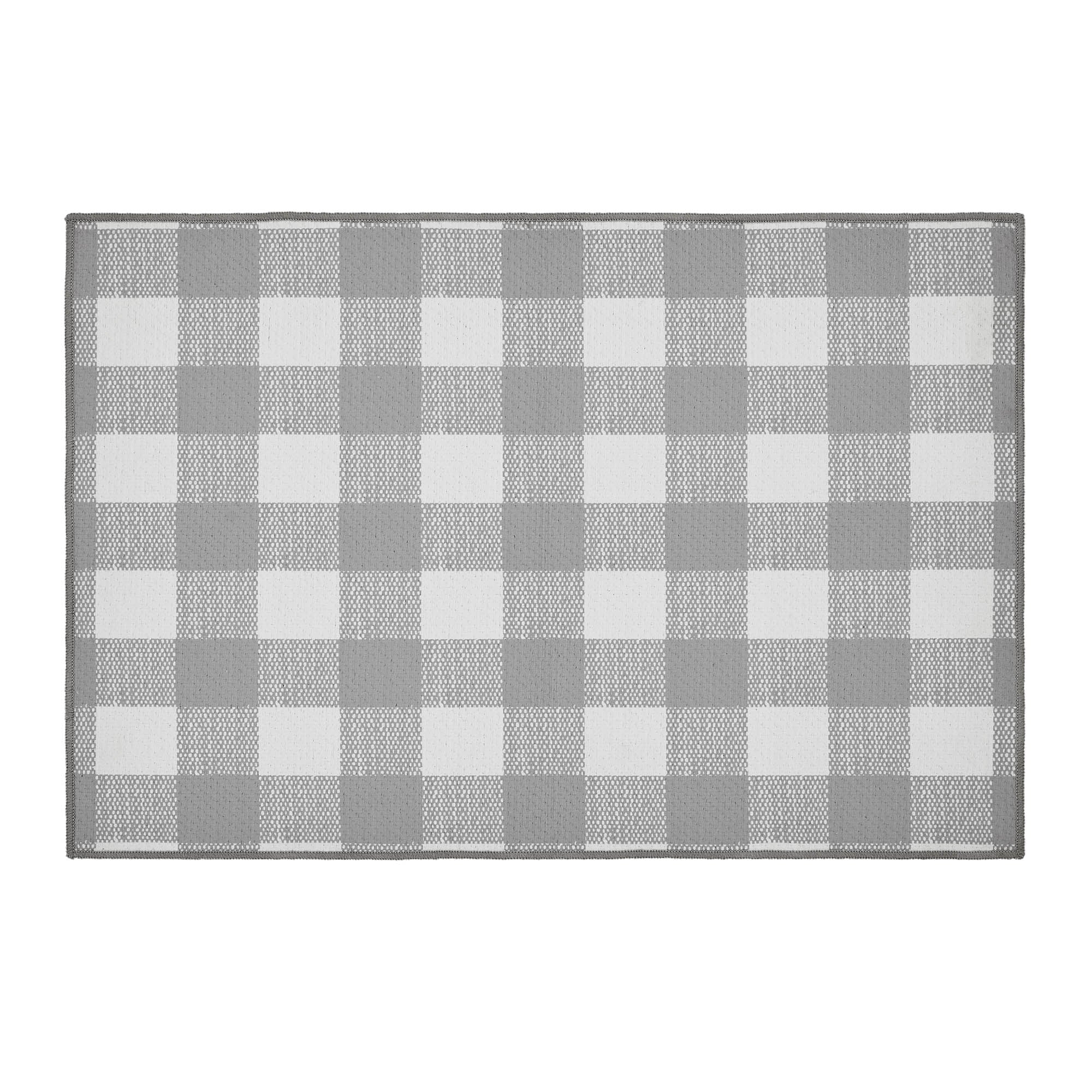 Annie Buffalo Check Grey Indoor/Outdoor Rug Rect 24x36 SpadezStore