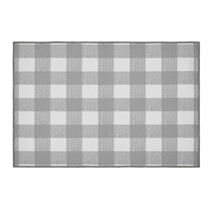 Annie Buffalo Check Grey Indoor/Outdoor Rug Rect 24x36 SpadezStore