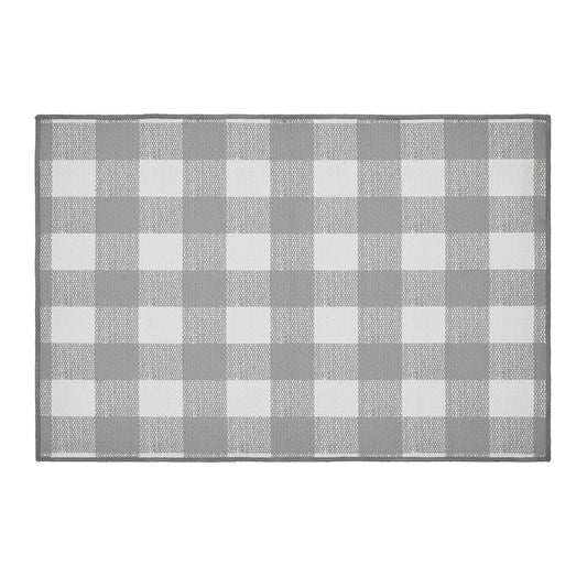 Annie Buffalo Check Grey Indoor/Outdoor Rug Rect 24x36 SpadezStore