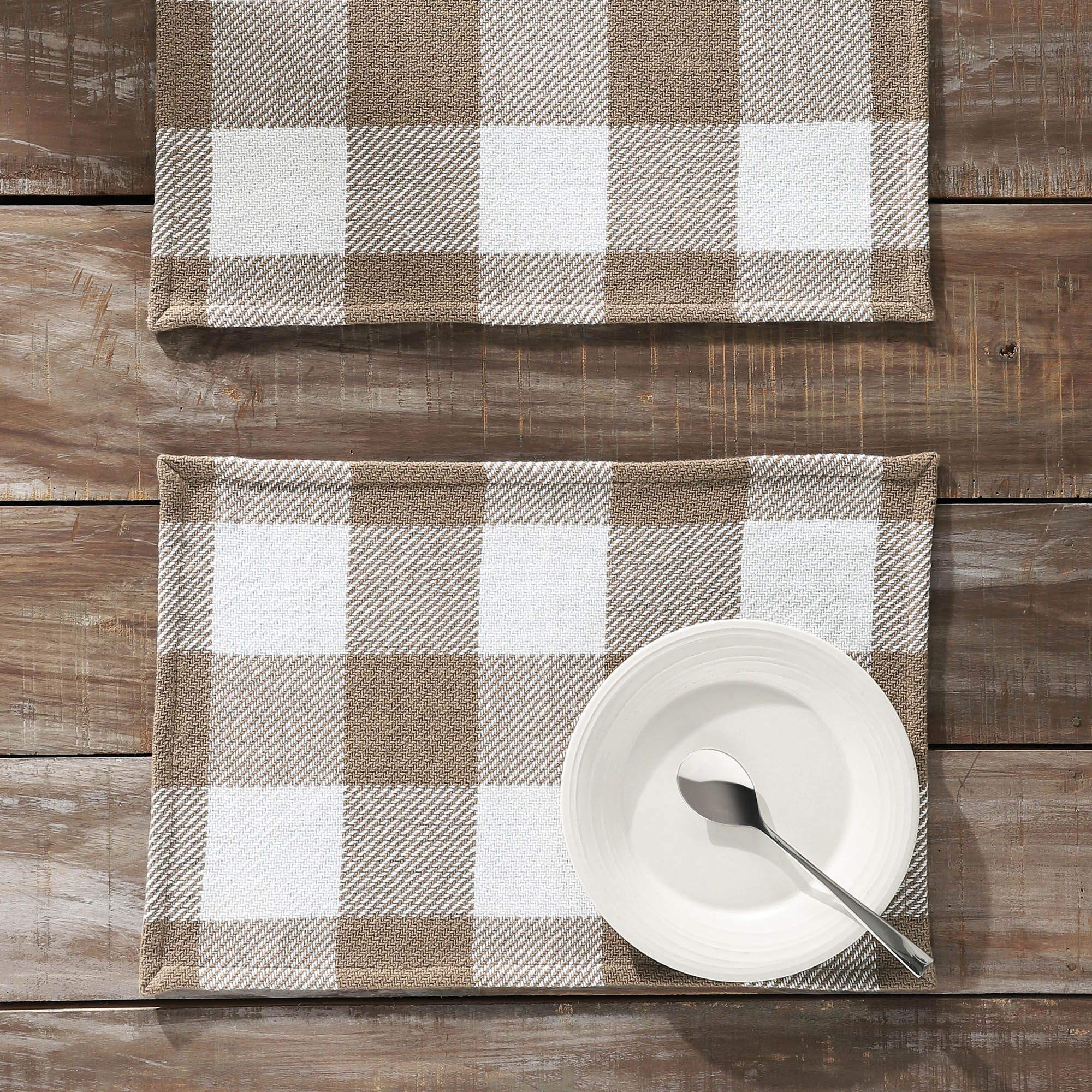 Annie Buffalo Check Portabella Placemat Set of 2 13x19 SpadezStore