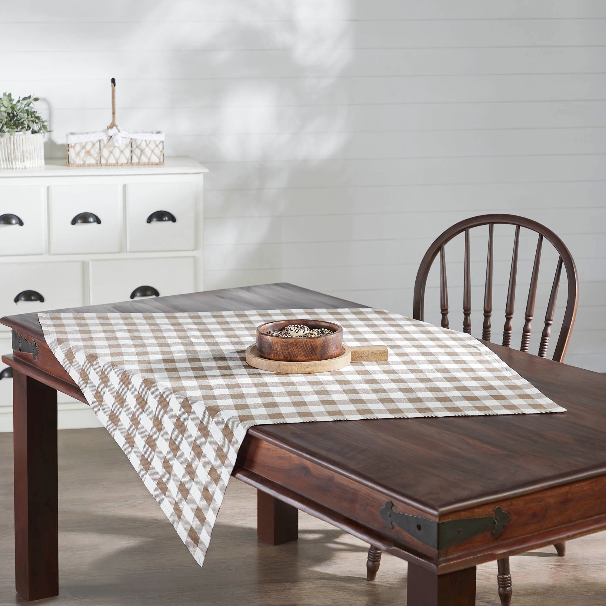 Annie Buffalo Check Portabella Table Topper 40x40 SpadezStore