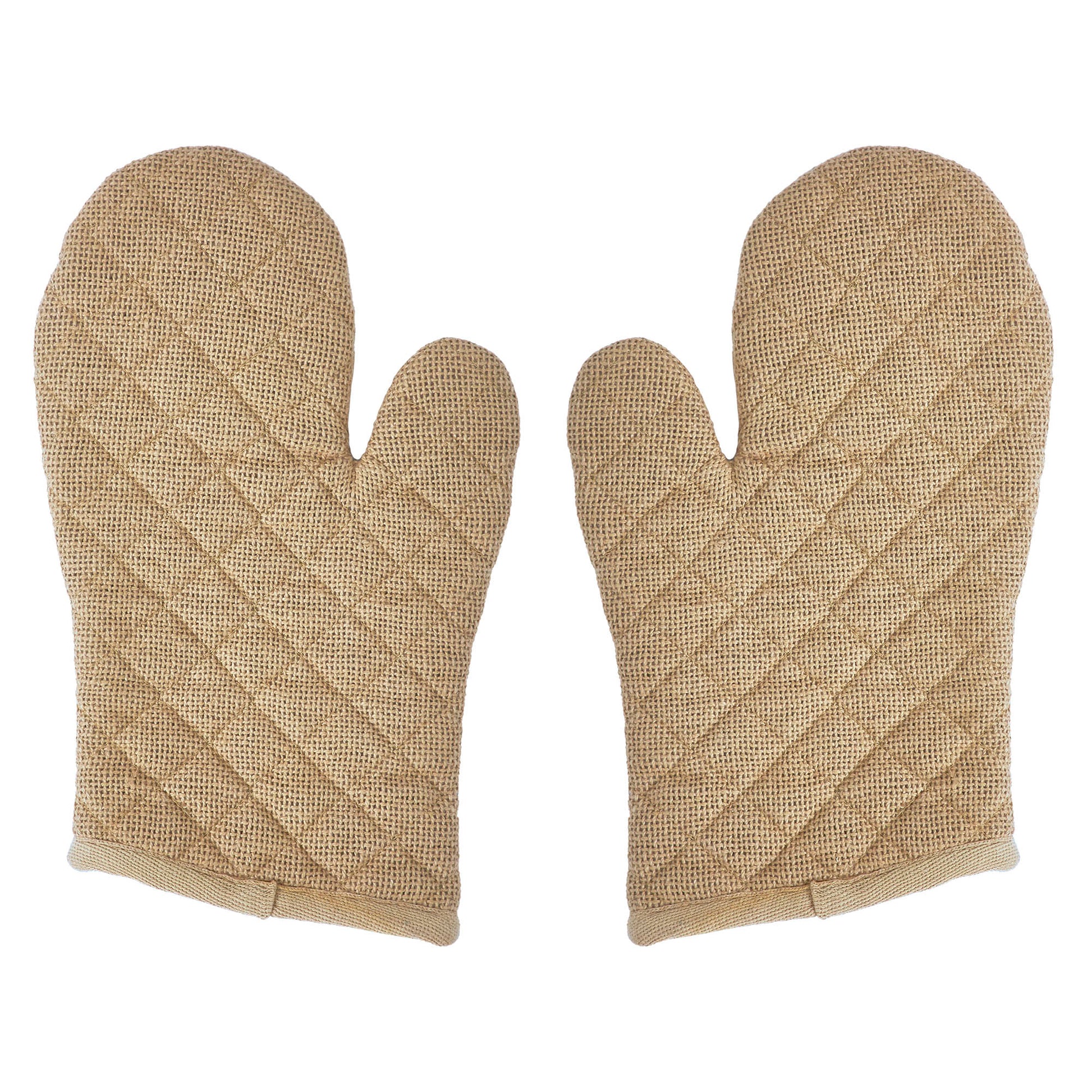 Burlap Natural Oven Mitt Set of 2 SpadezStore