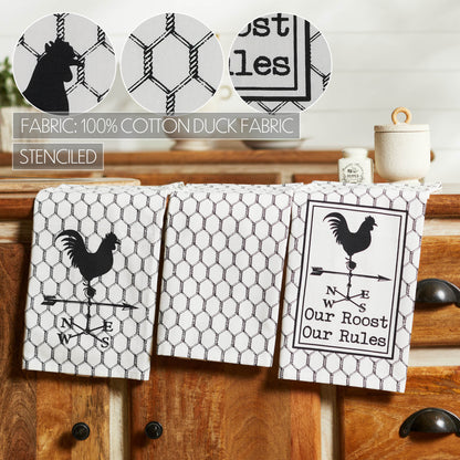 Down Home Our Roost Tea Towel Set of 3 19x28 SpadezStore