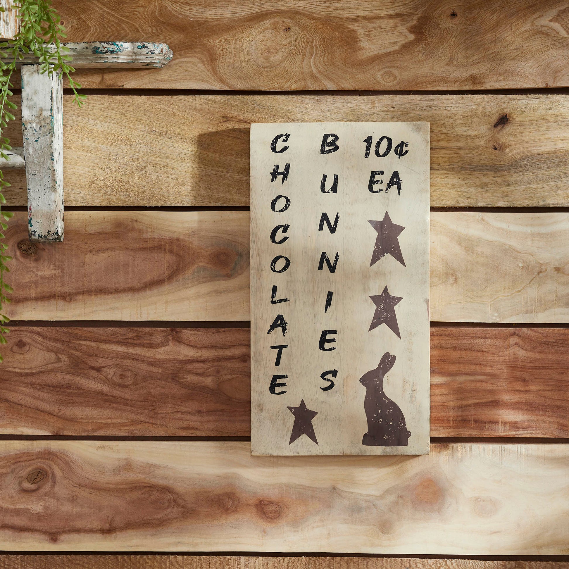 Chocolate Bunnies Wooden Sign 15x8 SpadezStore