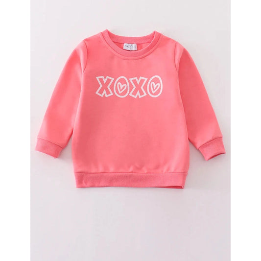 Abby & Evie Premium Pink Valentine XOXO Girl Sweatshirt 900628 SpadezStore