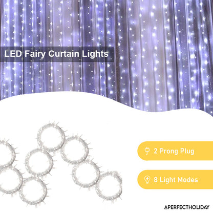 Perfect Holiday 200 LED Curtain Light - White SpadezStore