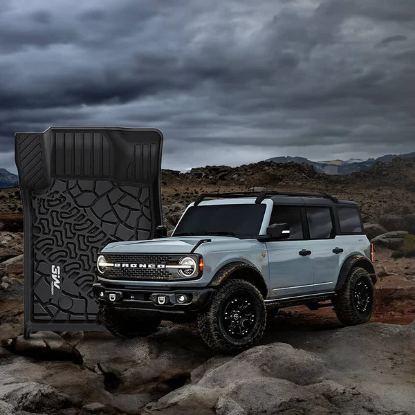 3W Ford Bronco 4-Door 2021-2024 Floor Mats / Trunk Mat TPE Material & All-Weather Protection SpadezStore