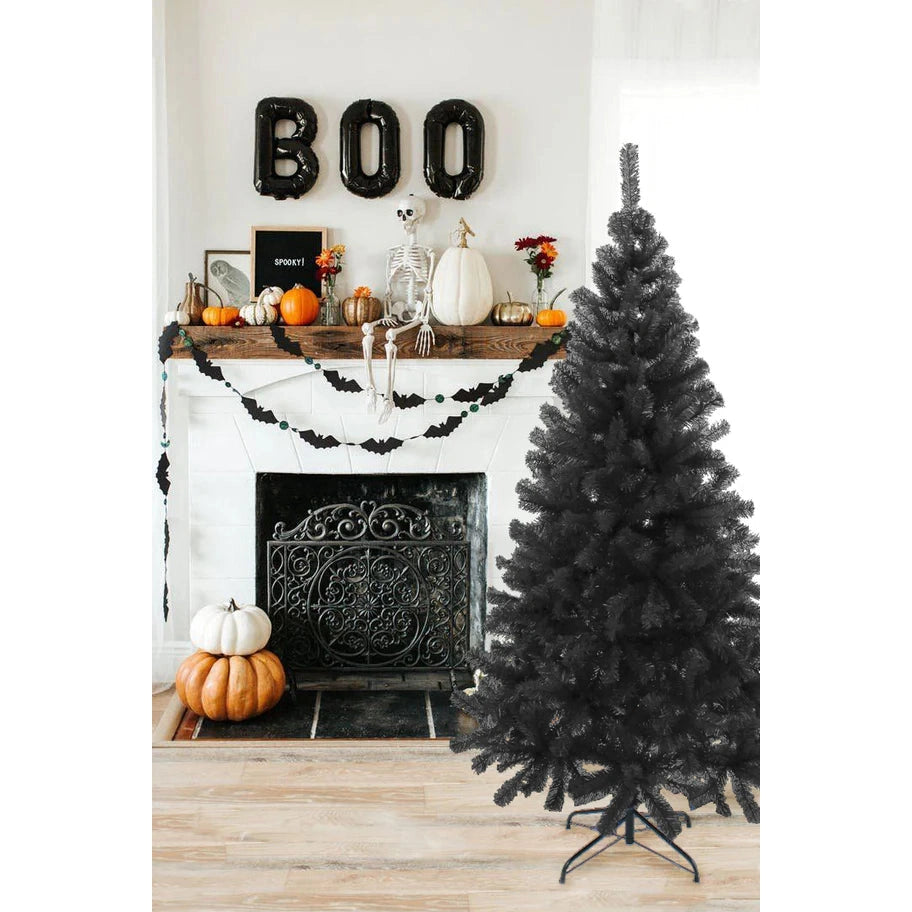 Perfect Holiday 6.5 ft PVC Christmas Tree - Black SpadezStore