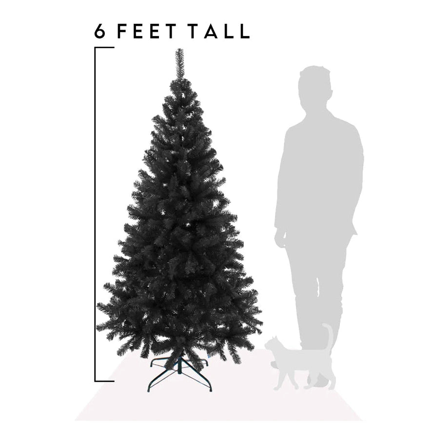 Perfect Holiday 6.5 ft PVC Christmas Tree - Black SpadezStore