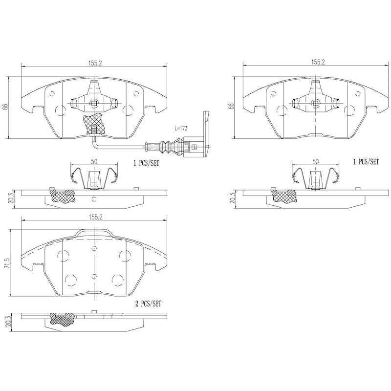 Brembo P85146N Ceramic Brake Pad Set Of 4 SpadezStore