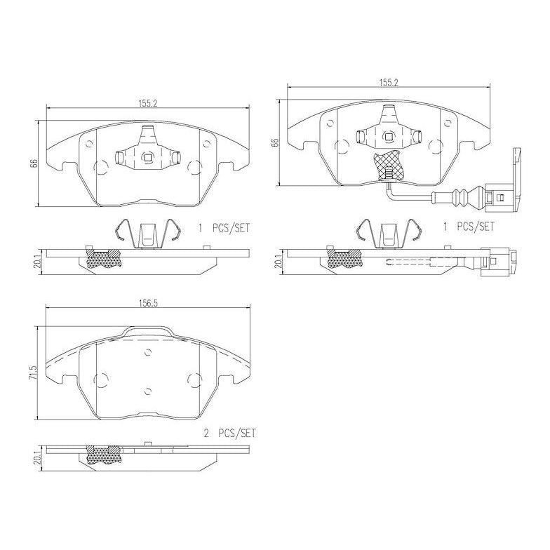 Brembo P85075N Ceramic Brake Pad Set Of 4 SpadezStore