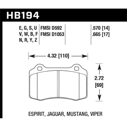 Hawk Performance High Performance Street 5.0 Brake Pad HB194B.570 SpadezStore