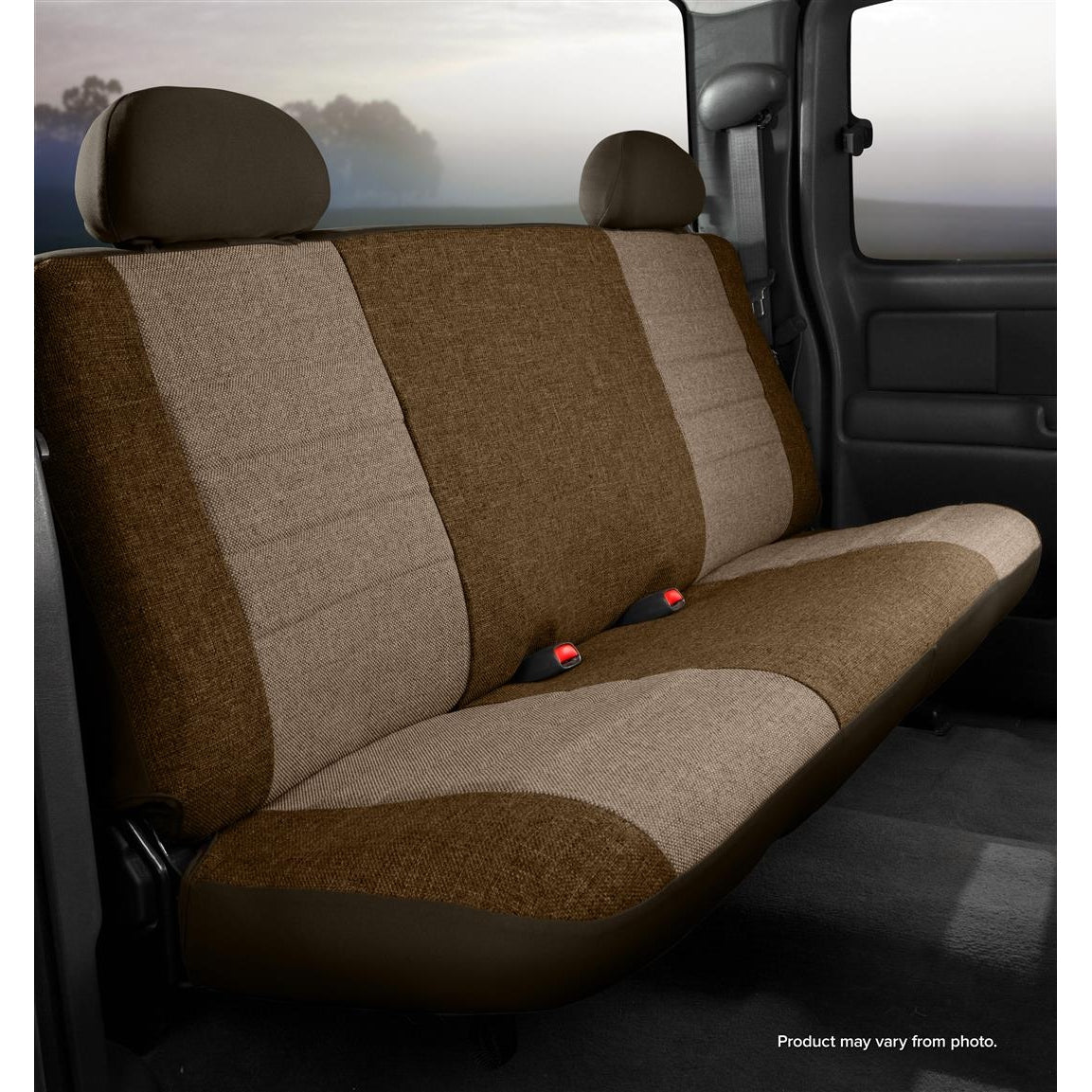 Fia OE34 Universal Truck Bench Taupe Center With Mocha Side Panels Seat Cover SpadezStore