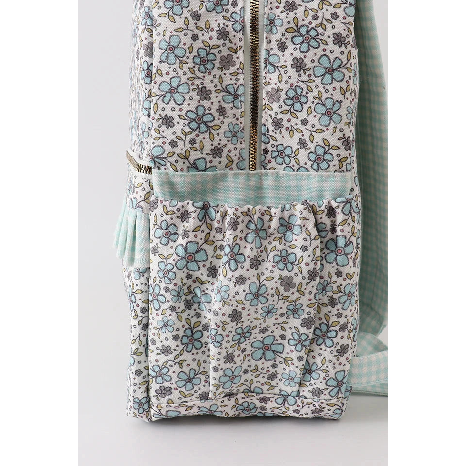 Abby & Evie Green Floral Ruffle Backpack SpadezStore