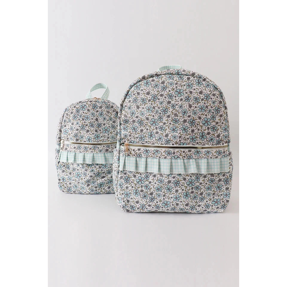 Abby & Evie Green Floral Ruffle Backpack SpadezStore