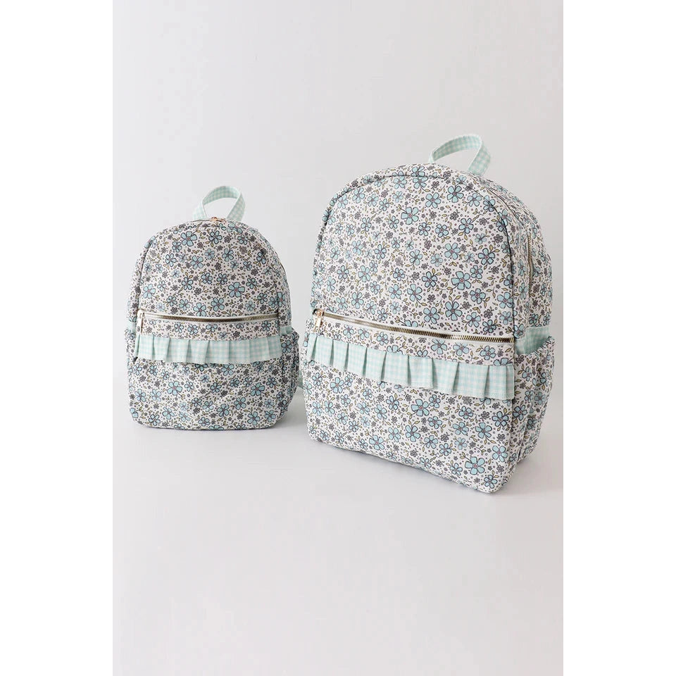 Abby & Evie Green Floral Ruffle Backpack SpadezStore