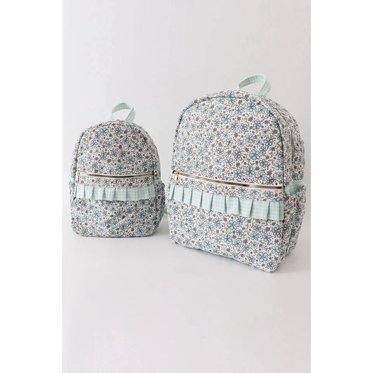 Abby & Evie Green Floral Ruffle Backpack SpadezStore