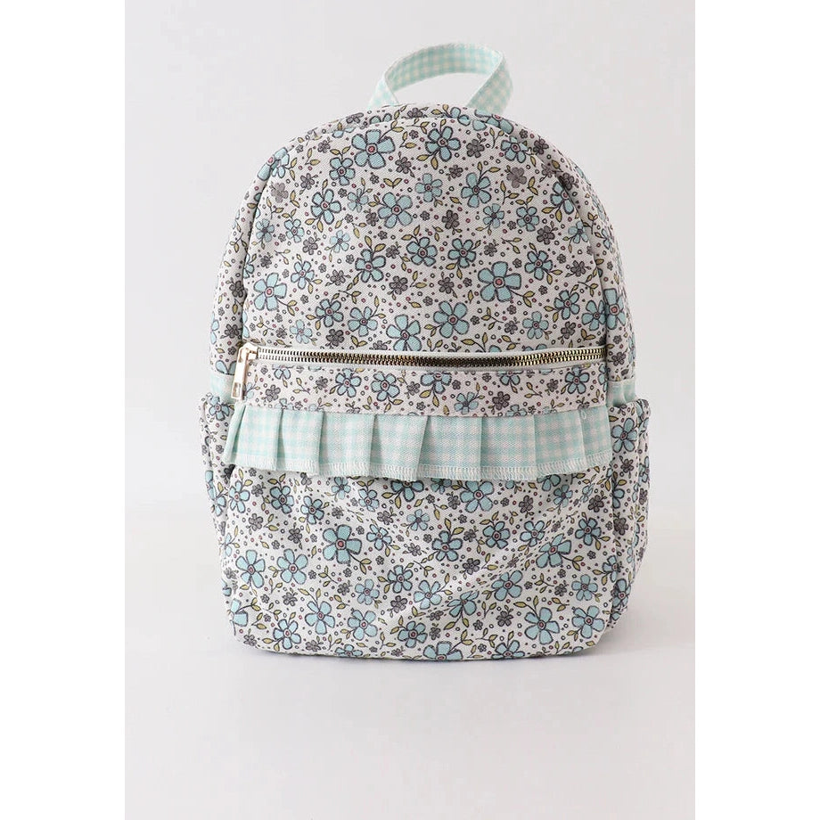 Abby & Evie Green Floral Ruffle Backpack SpadezStore